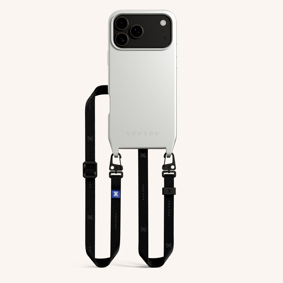 Phone Necklace with Slim Lanyard in Y2K Silver + Black for iPhone 17 Phone Necklace with Slim Lanyard in Y2K Silver + Black for iPhone 17