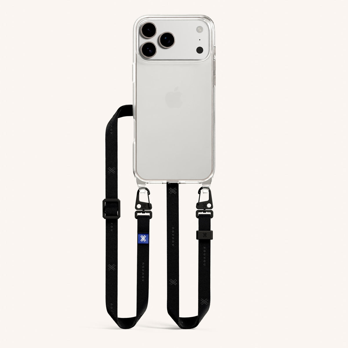 Phone Necklace with Slim Lanyard for iPhone 17 Pro without MagSafe in Clear and Moss Total View | XOUXOU #phone model_iphone 17 pro