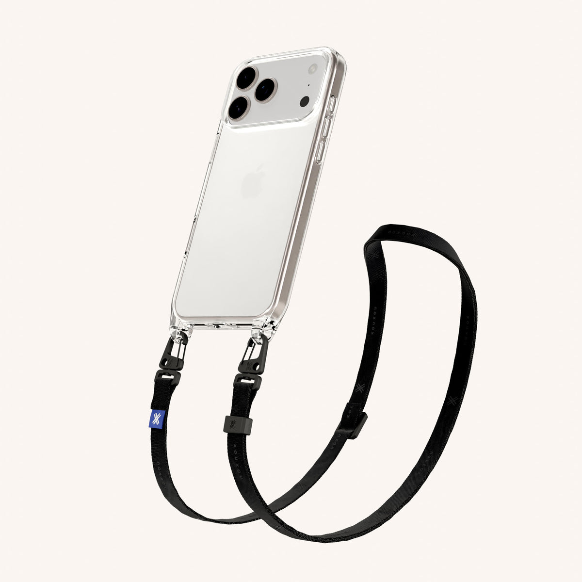 Phone Necklace with Slim Lanyard for iPhone 17 Pro without MagSafe in Clear and Moss Total View | XOUXOU #phone model_iphone 17 pro