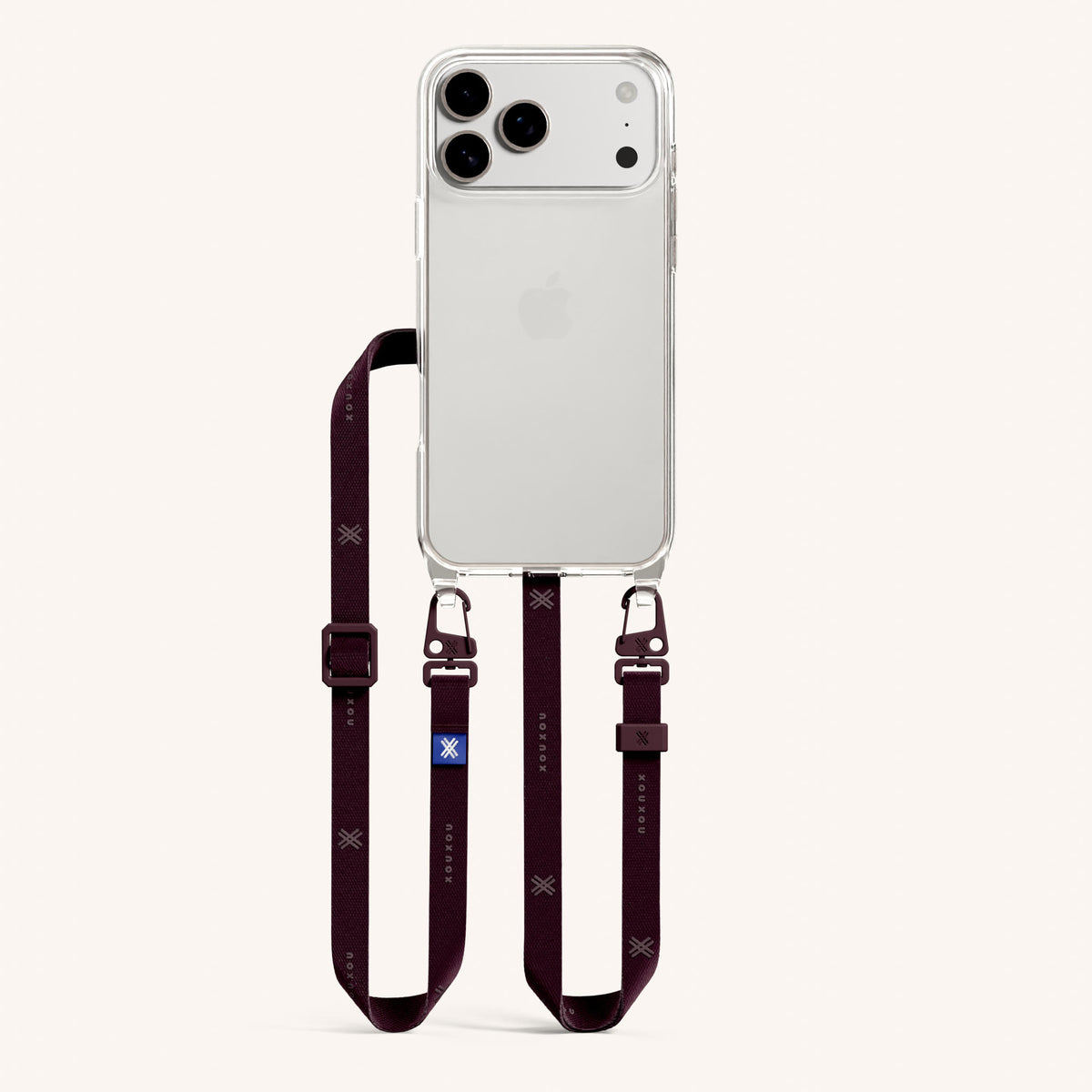 Phone Necklace with Slim Lanyard for iPhone 17 Pro without MagSafe in Clear and Moss Total View | XOUXOU #phone model_iphone 17 pro