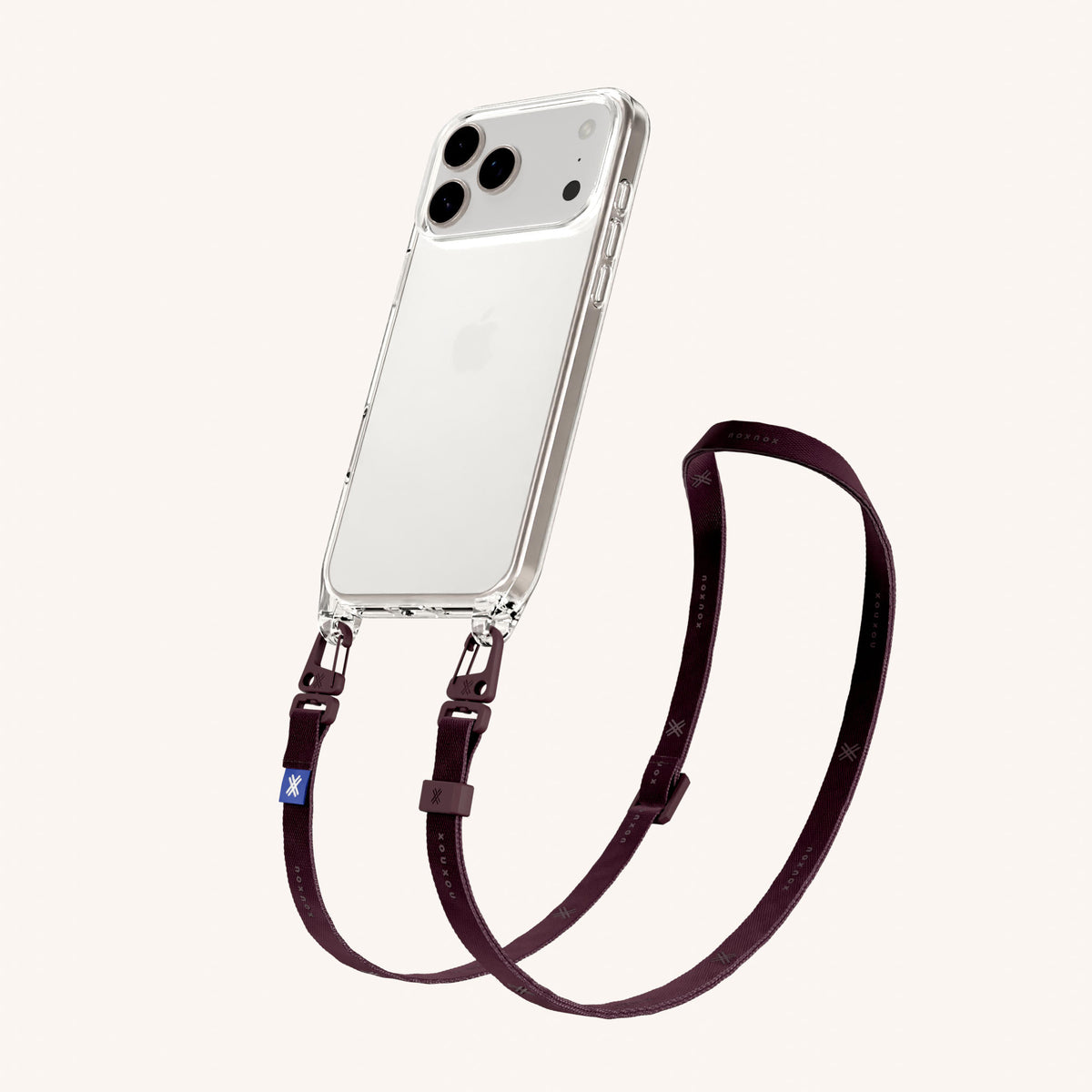 Phone Necklace with Slim Lanyard for iPhone 17 Pro without MagSafe in Clear and Moss Total View | XOUXOU #phone model_iphone 17 pro