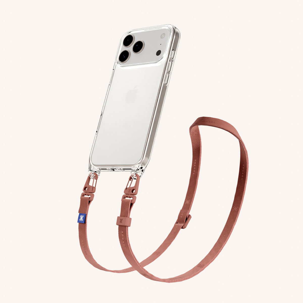 Phone Necklace with Slim Lanyard for iPhone 17 Pro without MagSafe in Clear and Moss Total View | XOUXOU #phone model_iphone 17 pro