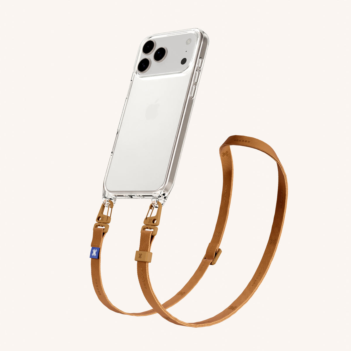 Phone Necklace with Slim Lanyard for iPhone 17 Pro without MagSafe in Clear and Moss Total View | XOUXOU #phone model_iphone 17 pro