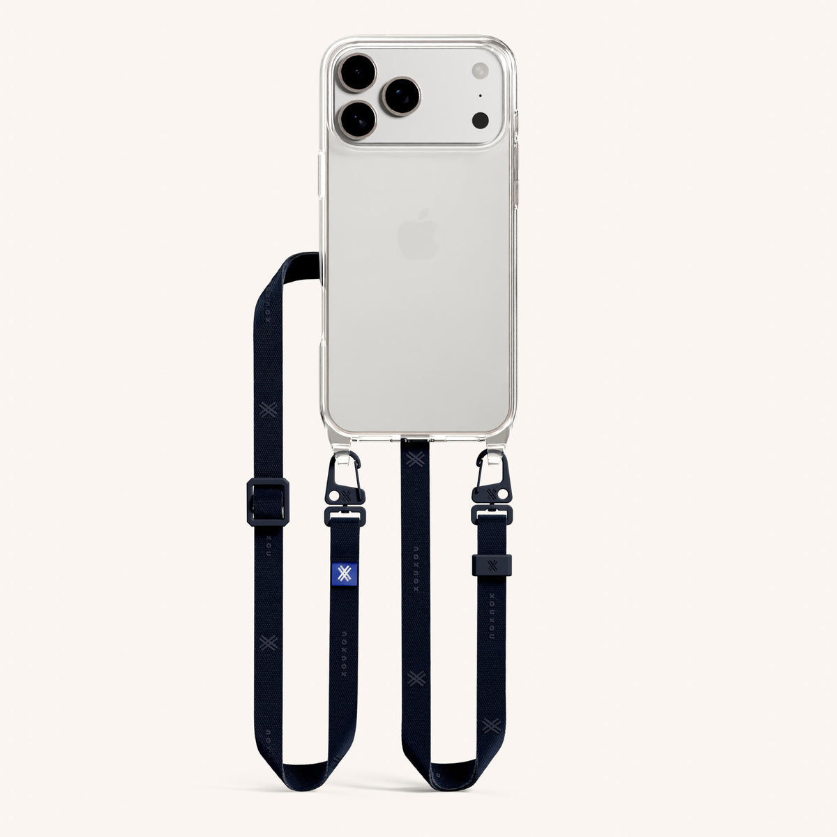 Phone Necklace with Slim Lanyard for iPhone 17 Pro without MagSafe in Clear and Moss Total View | XOUXOU #phone model_iphone 17 pro