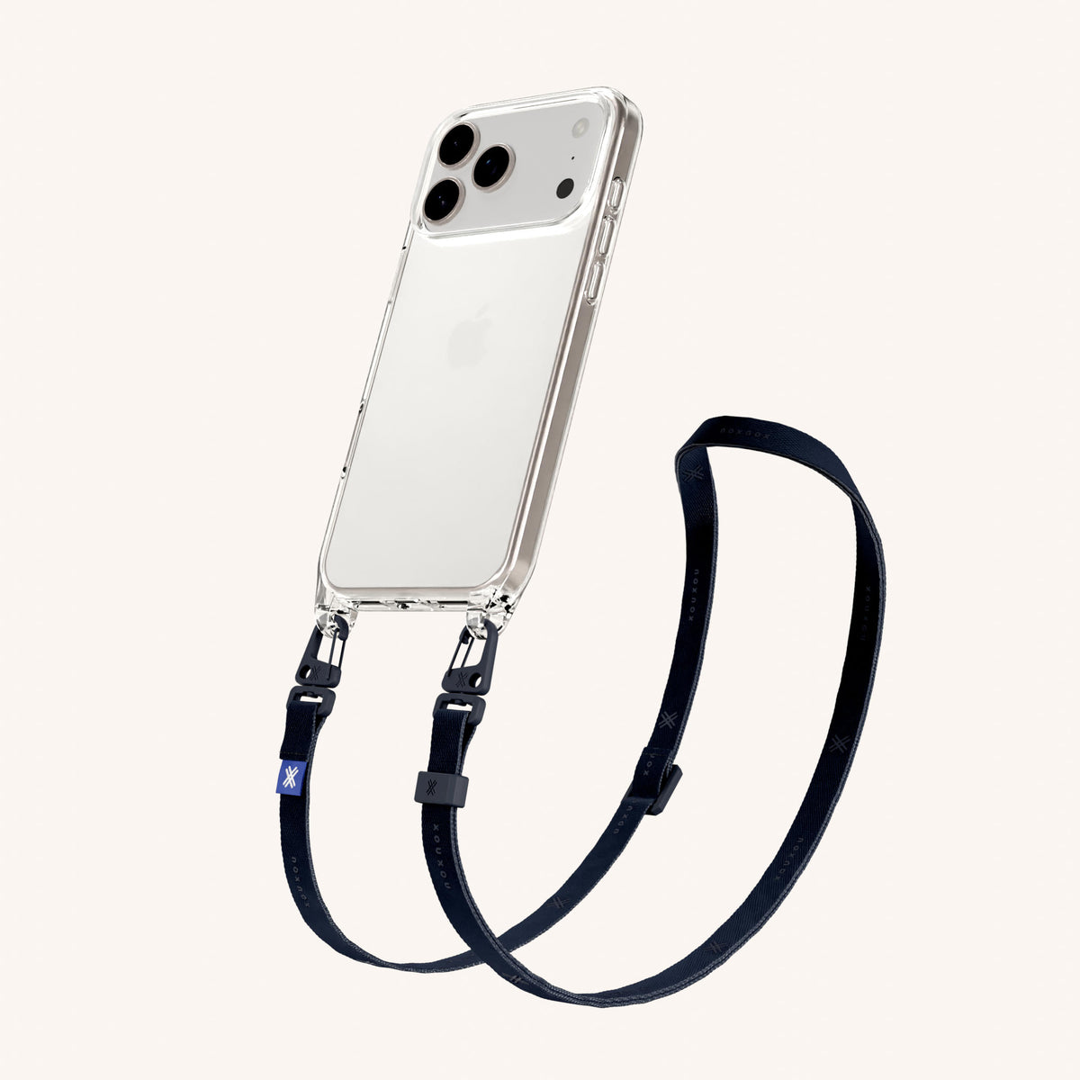 Phone Necklace with Slim Lanyard for iPhone 17 Pro without MagSafe in Clear and Moss Total View | XOUXOU #phone model_iphone 17 pro