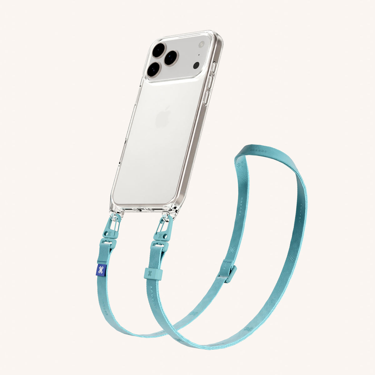 Phone Necklace with Slim Lanyard for iPhone 17 Pro without MagSafe in Clear and Moss Total View | XOUXOU #phone model_iphone 17 pro