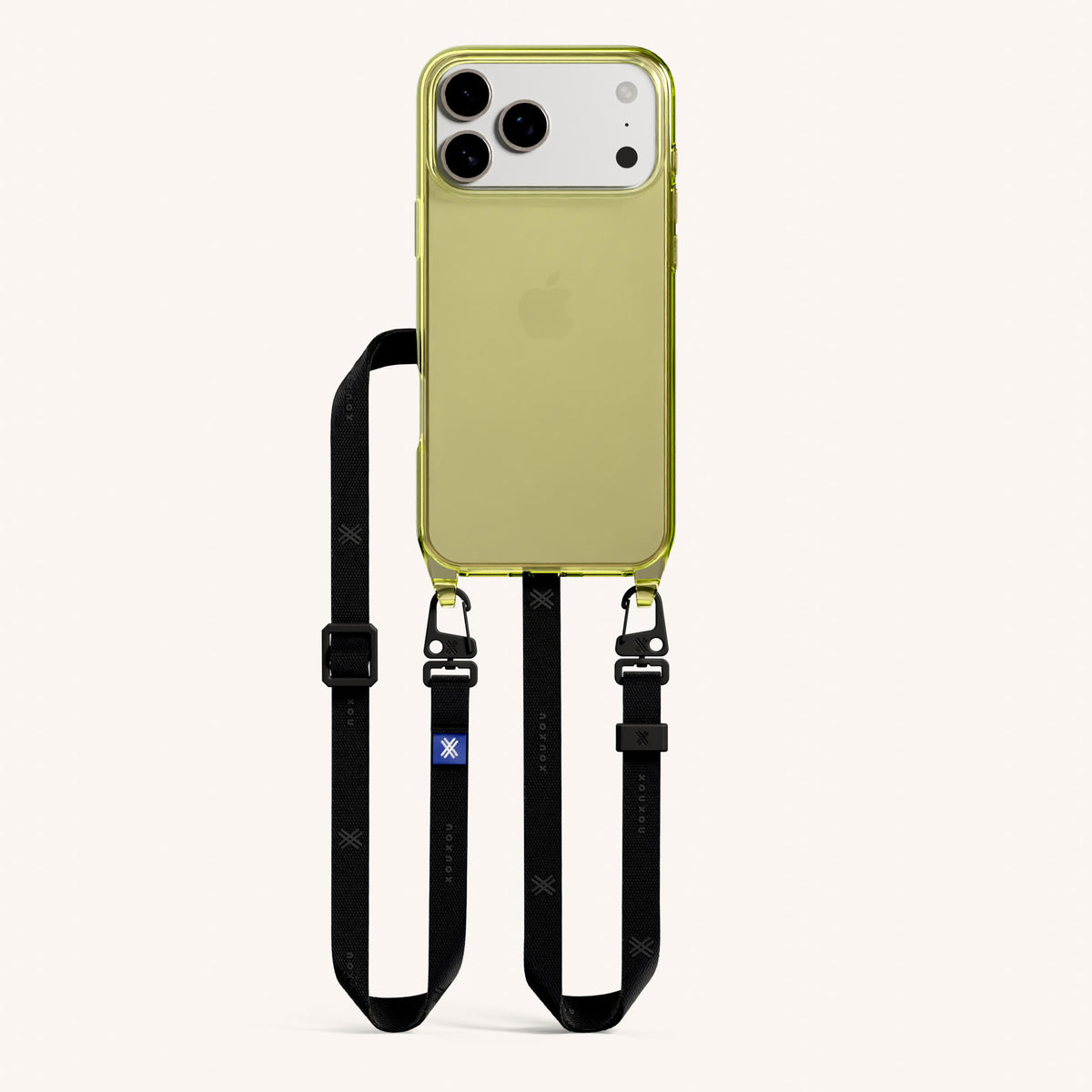 Phone Necklace with Slim Lanyard for iPhone 17 Pro without MagSafe in Clear and Moss Total View | XOUXOU #phone model_iphone 17 pro