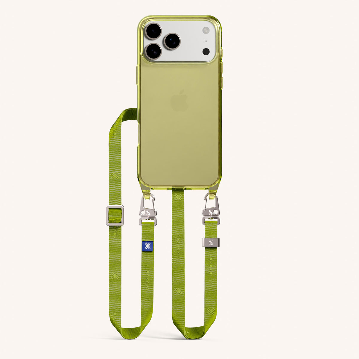 Phone Necklace with Slim Lanyard for iPhone 17 Pro without MagSafe in Clear and Moss Total View | XOUXOU #phone model_iphone 17 pro