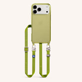 Phone Necklace with Slim Lanyard for iPhone 17 Pro without MagSafe in Clear and Moss Total View | XOUXOU #phone model_iphone 17 pro