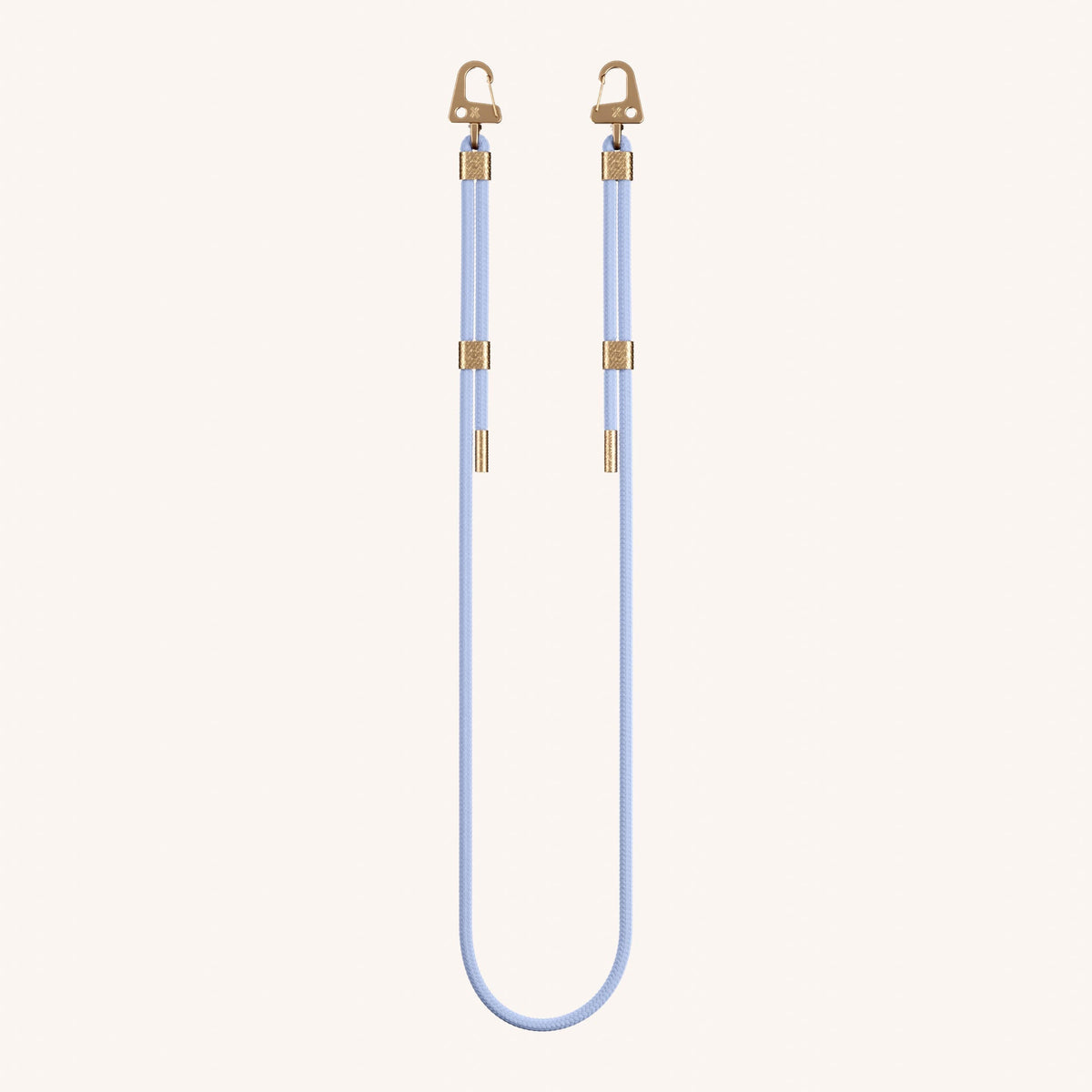 Phone Strap Carabiner Rope in Baby Blue Total View | XOUXOU