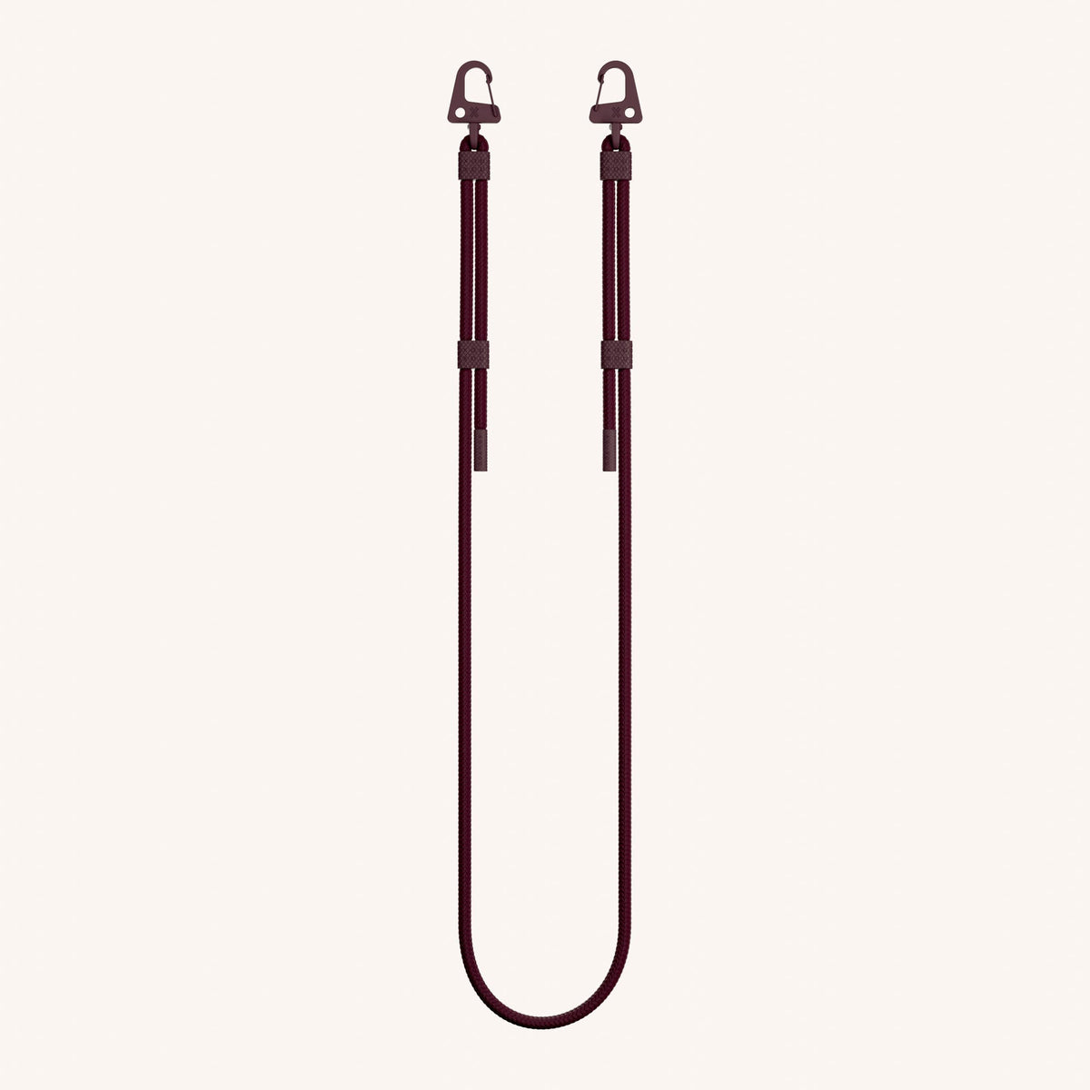 Phone Strap Carabiner Rope in Burgundy Total View | XOUXOU