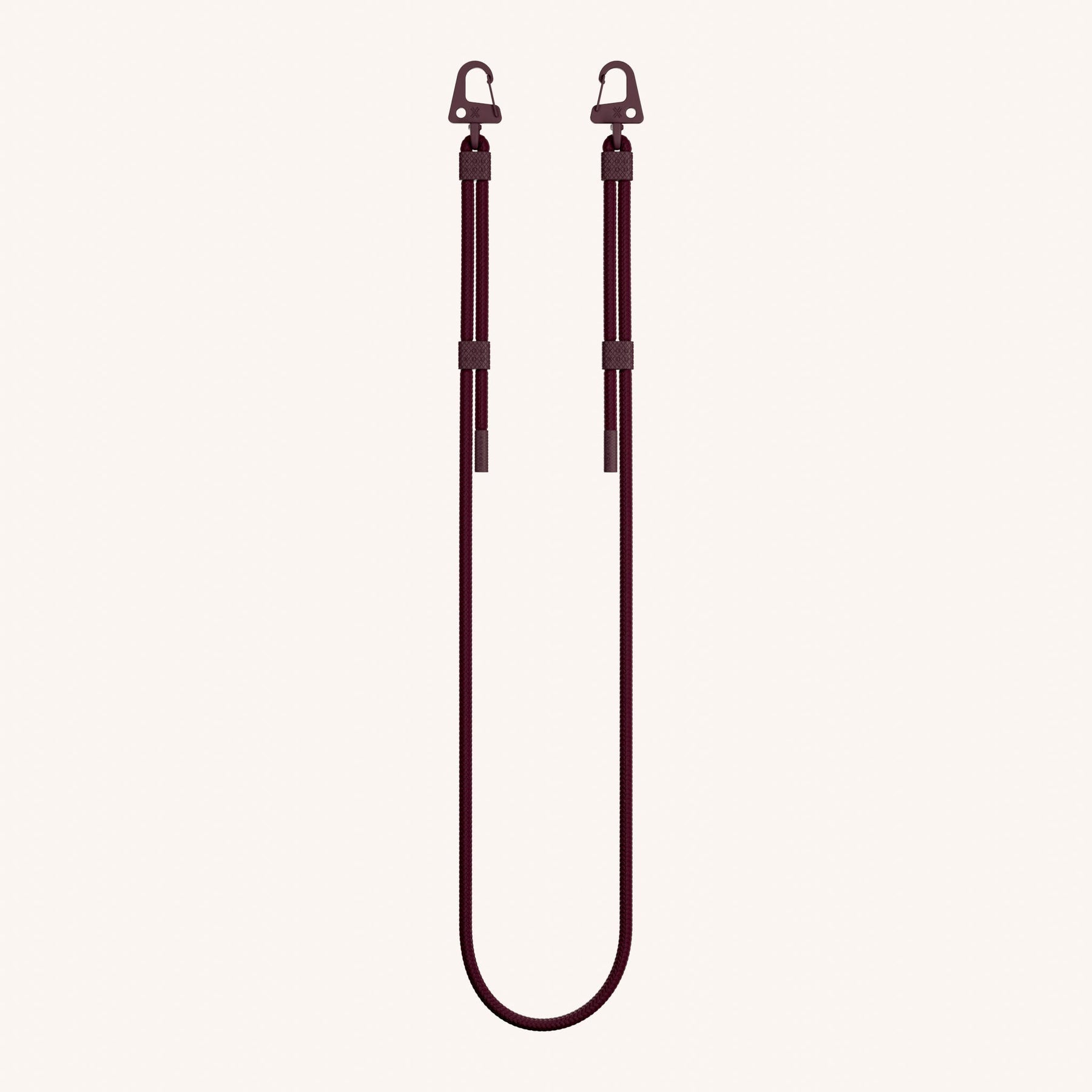 Phone Strap Carabiner Rope in Burgundy Total View | XOUXOU