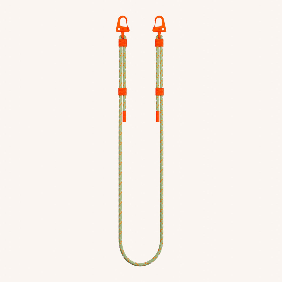 Phone Strap Carabiner Rope in Orange Camouflage Total View | XOUXOU