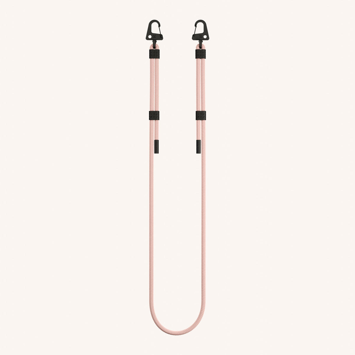 Phone Strap Carabiner Rope in Powder Pink Total View | XOUXOU