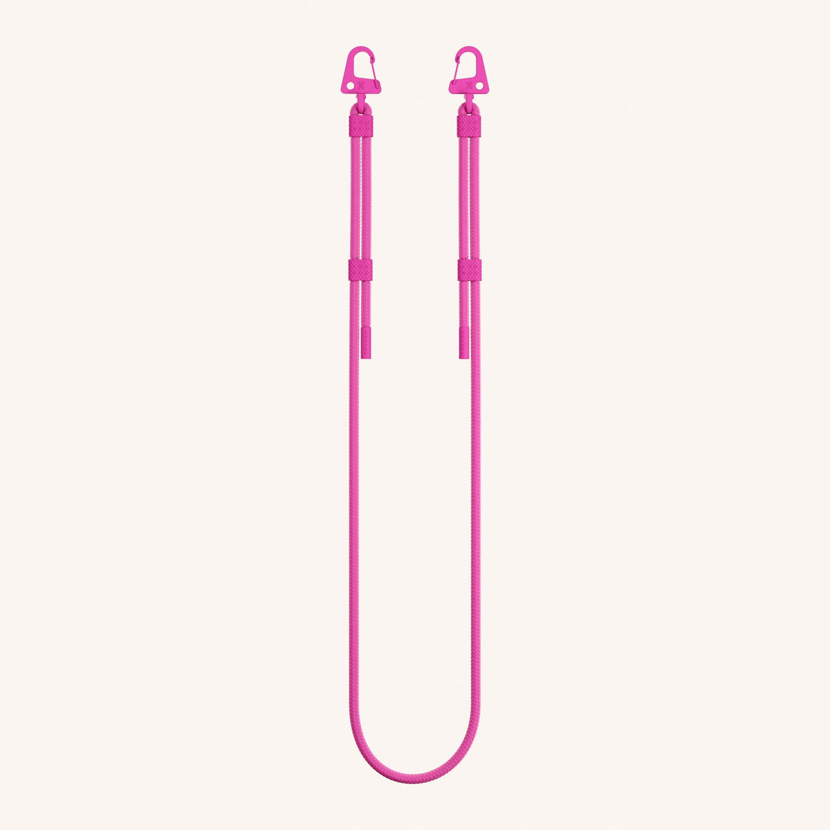 Phone Strap Carabiner Rope in Power Pink Total View | XOUXOU