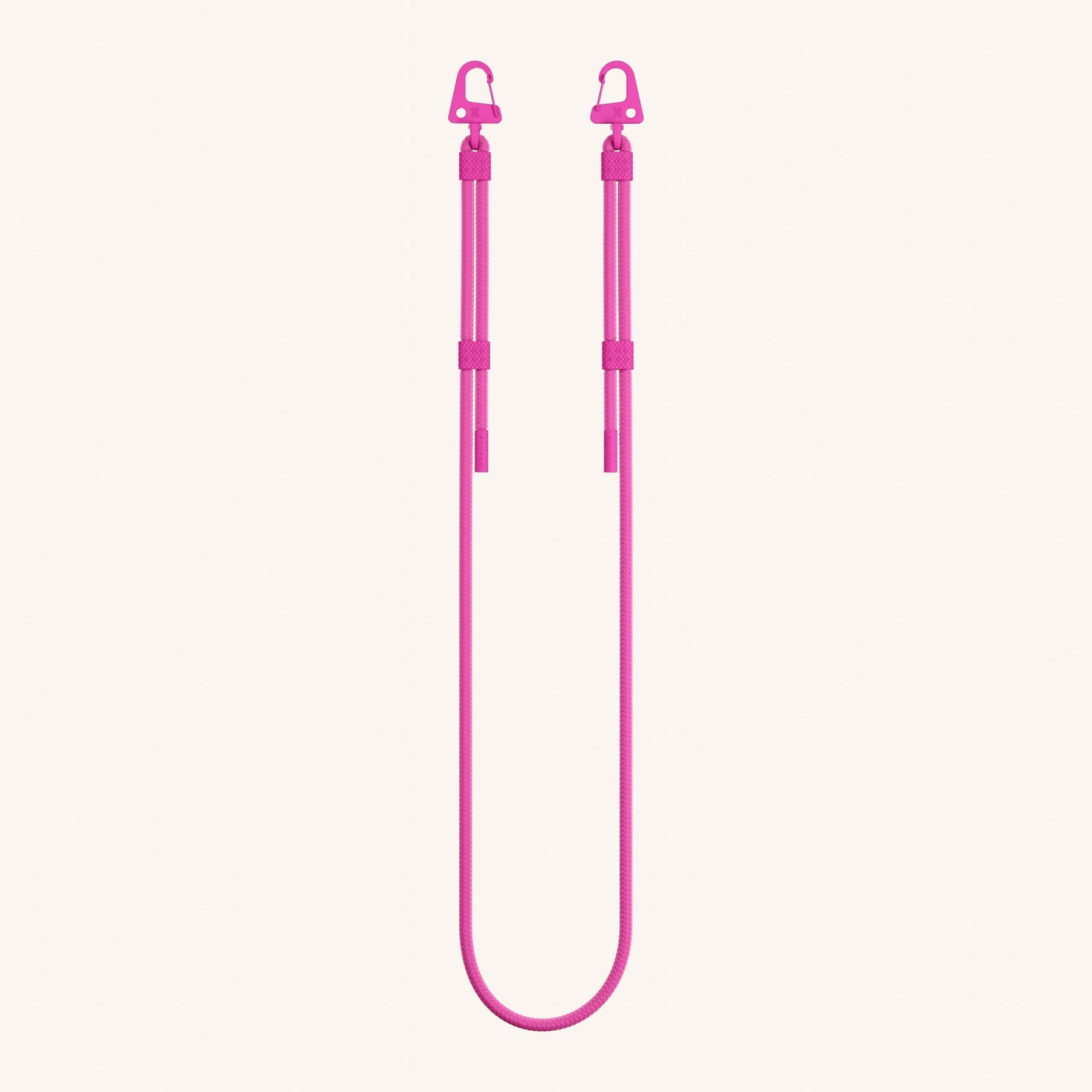 Phone Strap Carabiner Rope in Power Pink Total View | XOUXOU