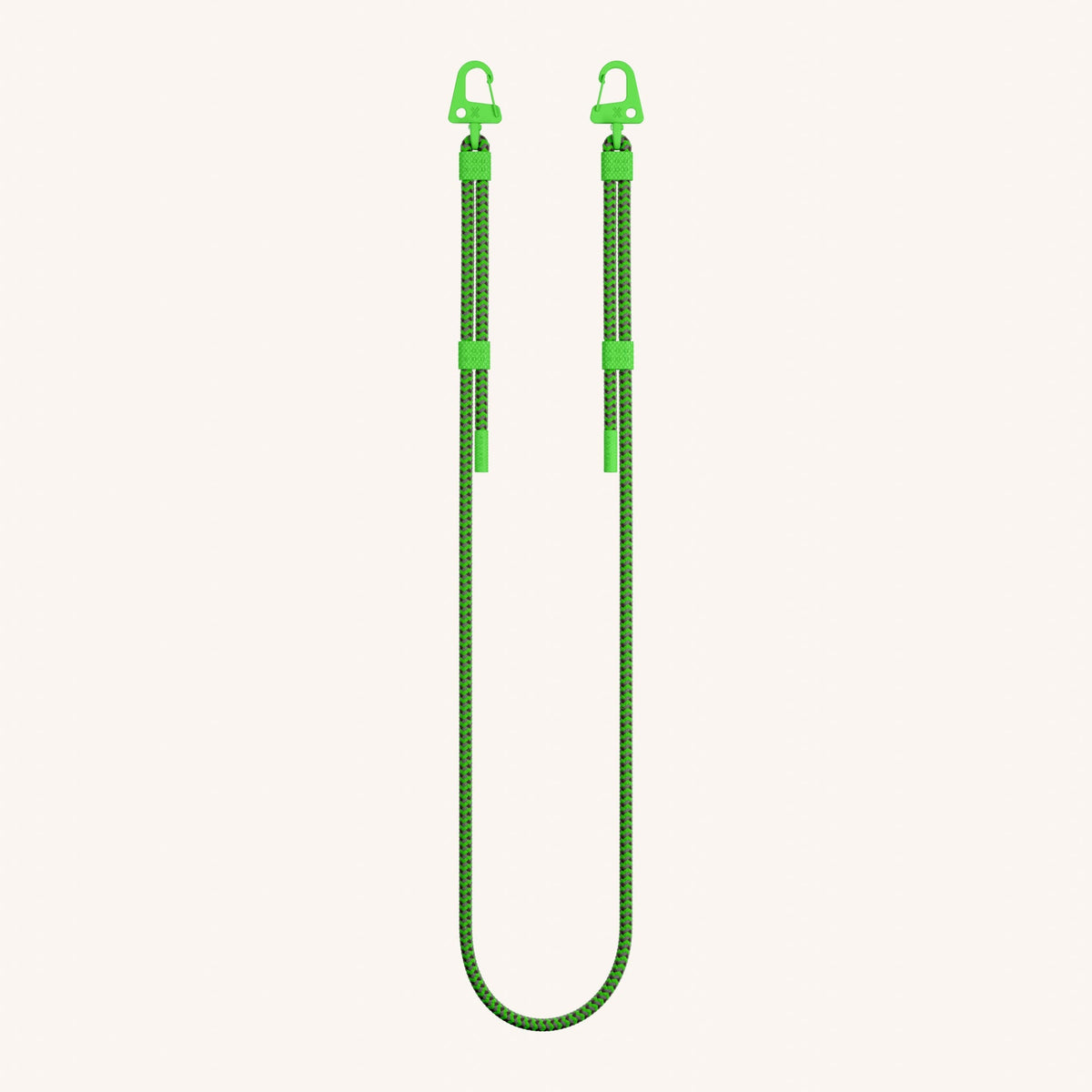 Phone Strap Carabiner Rope in Vibrant Neon Green Total View | XOUXOU