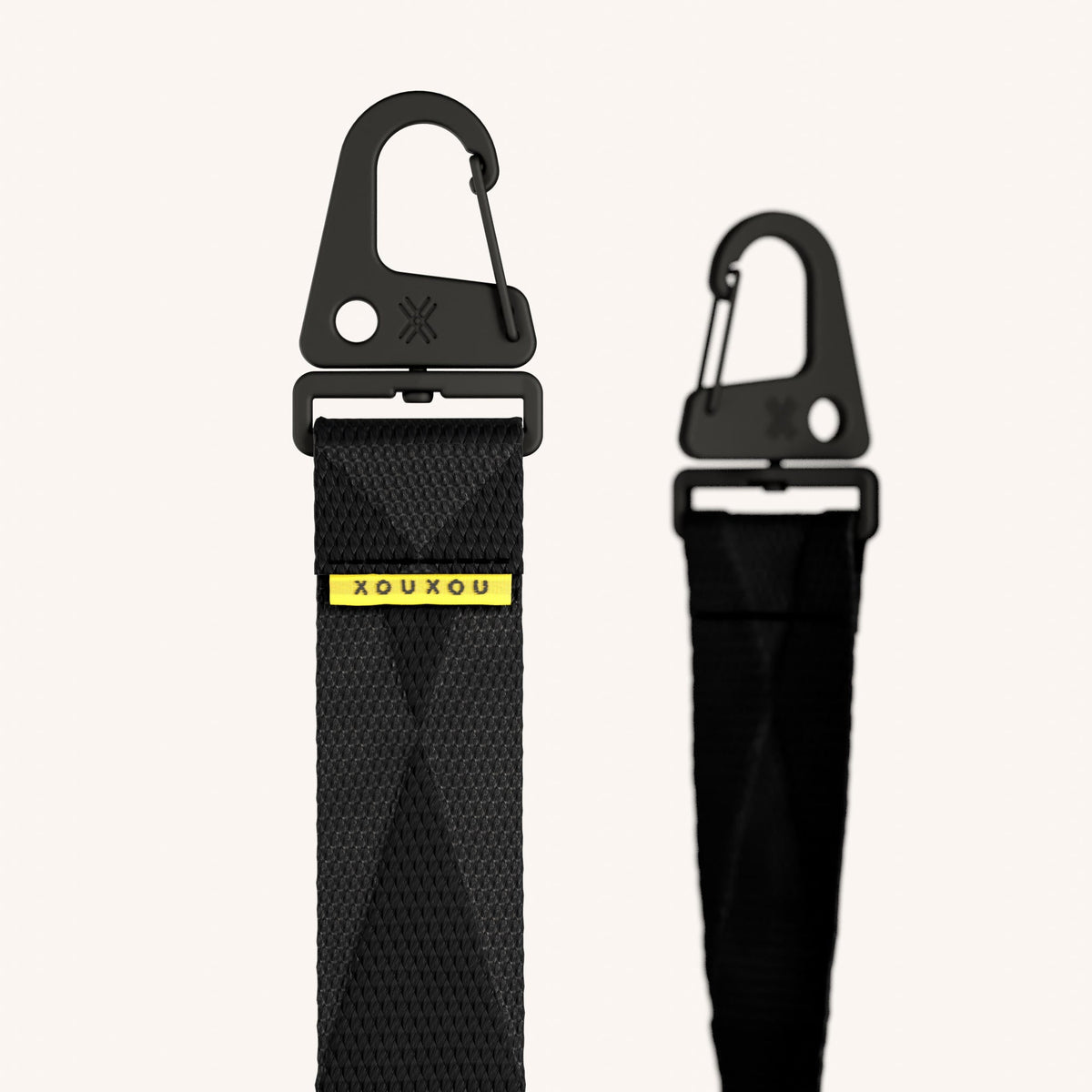 Phone Strap Lanyard in Black Detail View | XOUXOU