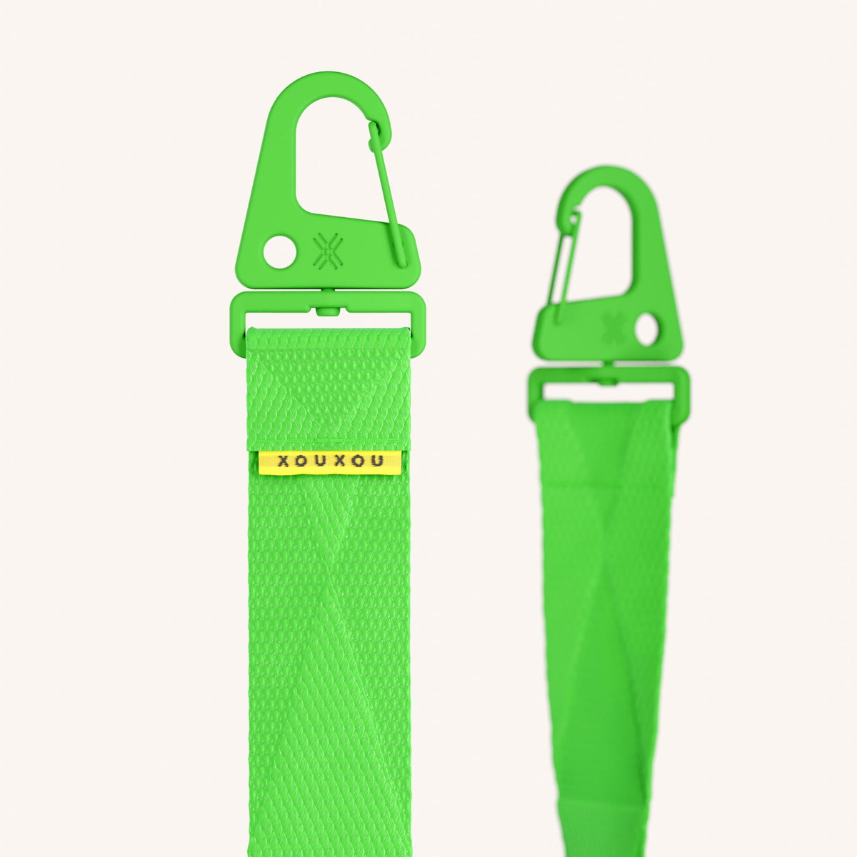 Phone Strap Lanyard in Neon Green Detail View | XOUXOU