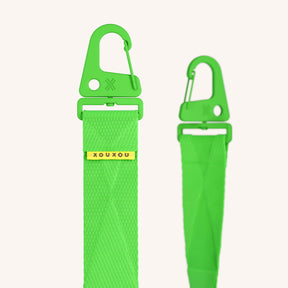 Phone Strap Lanyard in Neon Green Detail View | XOUXOU