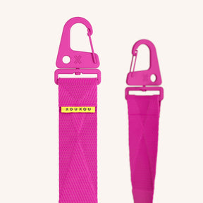 Phone Strap Lanyard in Power Pink Detail View | XOUXOU