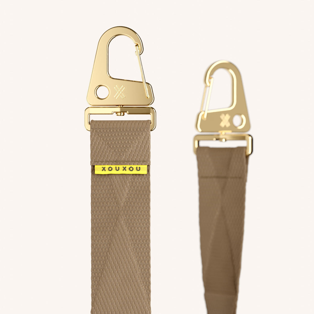 Phone Strap Lanyard in Taupe Detail View | XOUXOU