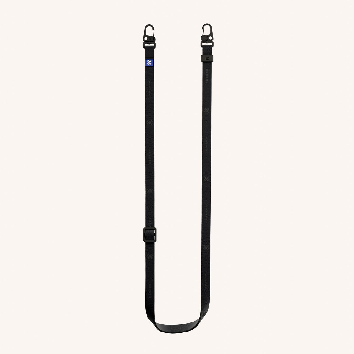 Phone Strap Slim Lanyard in Black Total View | XOUXOU