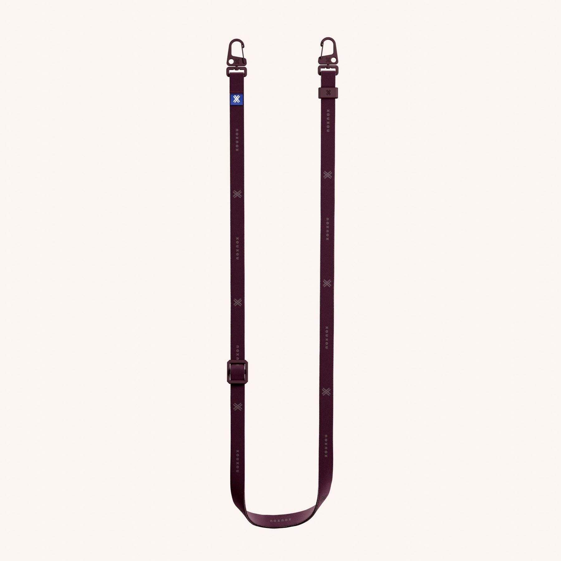 Phone Strap Slim Lanyard in Burgundy Total View | XOUXOU