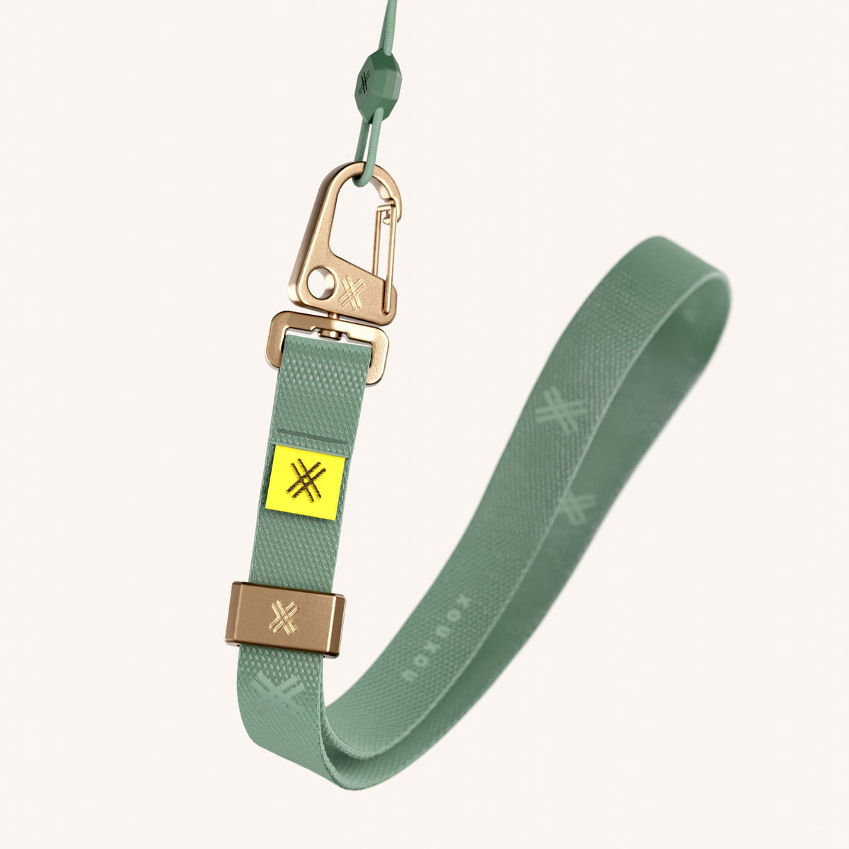 Phone Strap Wrist Strap in Sage Detail View | XOUXOU