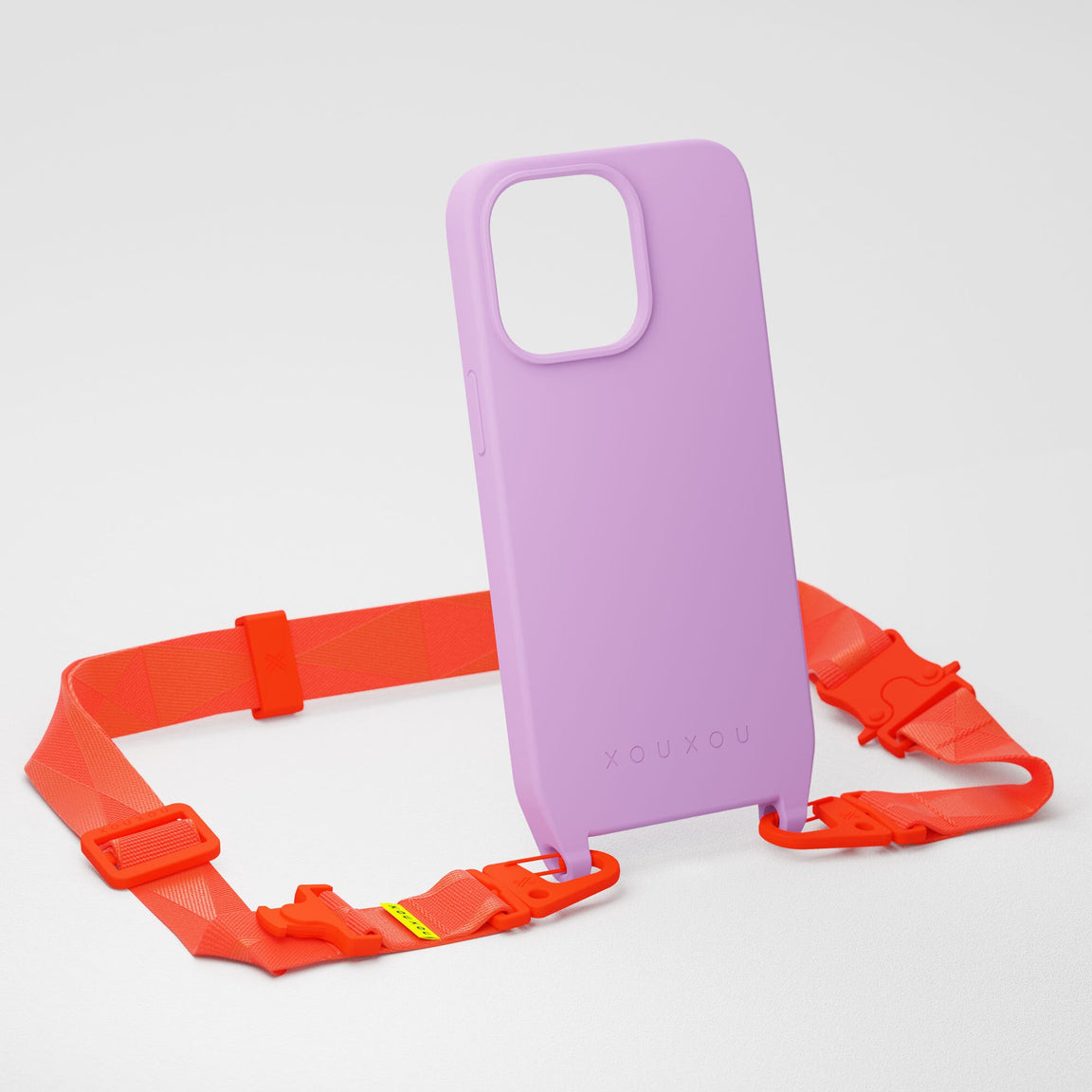 Lilac + Neon Orange Phone Necklace