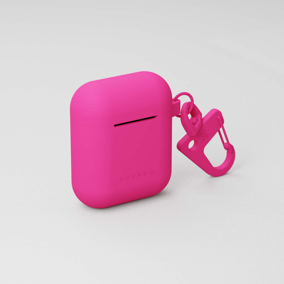 Apple AirPods 1st & 2nd generation case in Pink with soft-touch finish and carabiner | XOUXOU