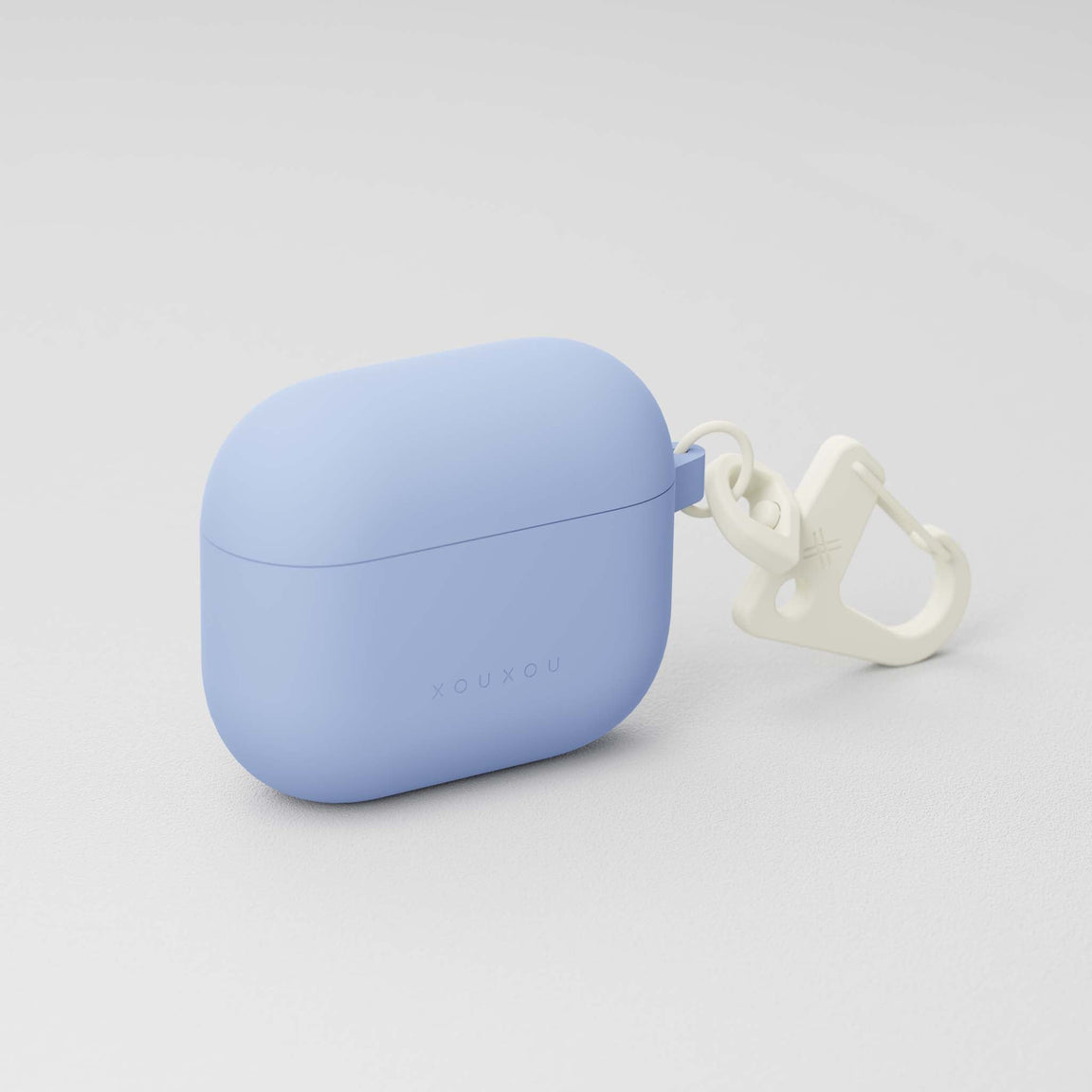 Apple AirPods case 3rd generation in Baby Blue with carabiner hook | XOUXOU