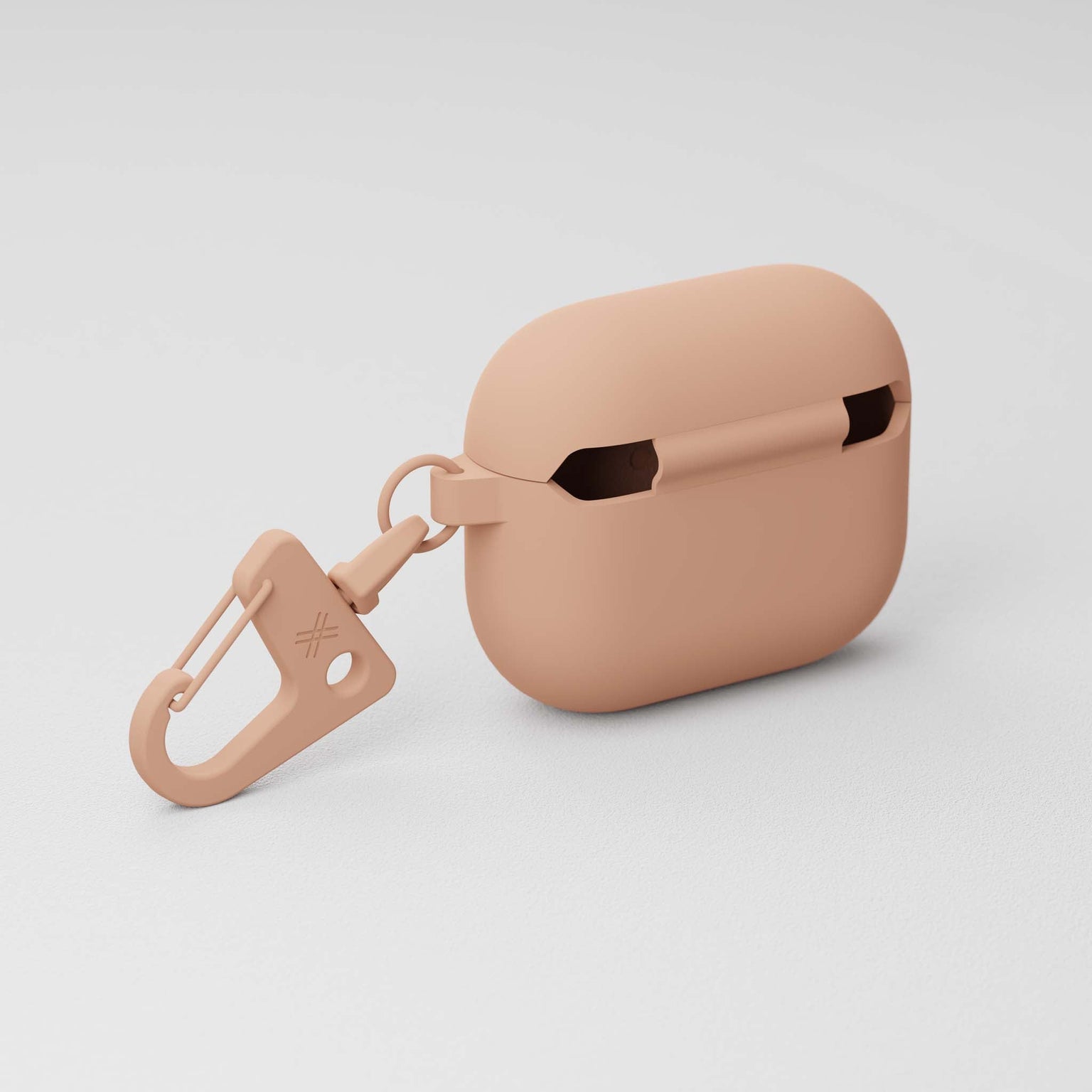 Powder Pink AirPods case third generation with matching carabiner | XOUXOU