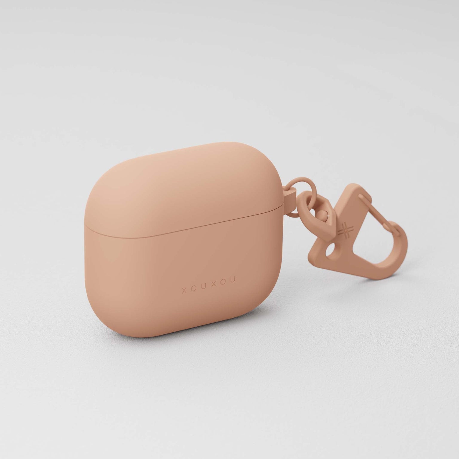 AirPods case third generation with matching carabiner in Powder Pink | XOUXOU