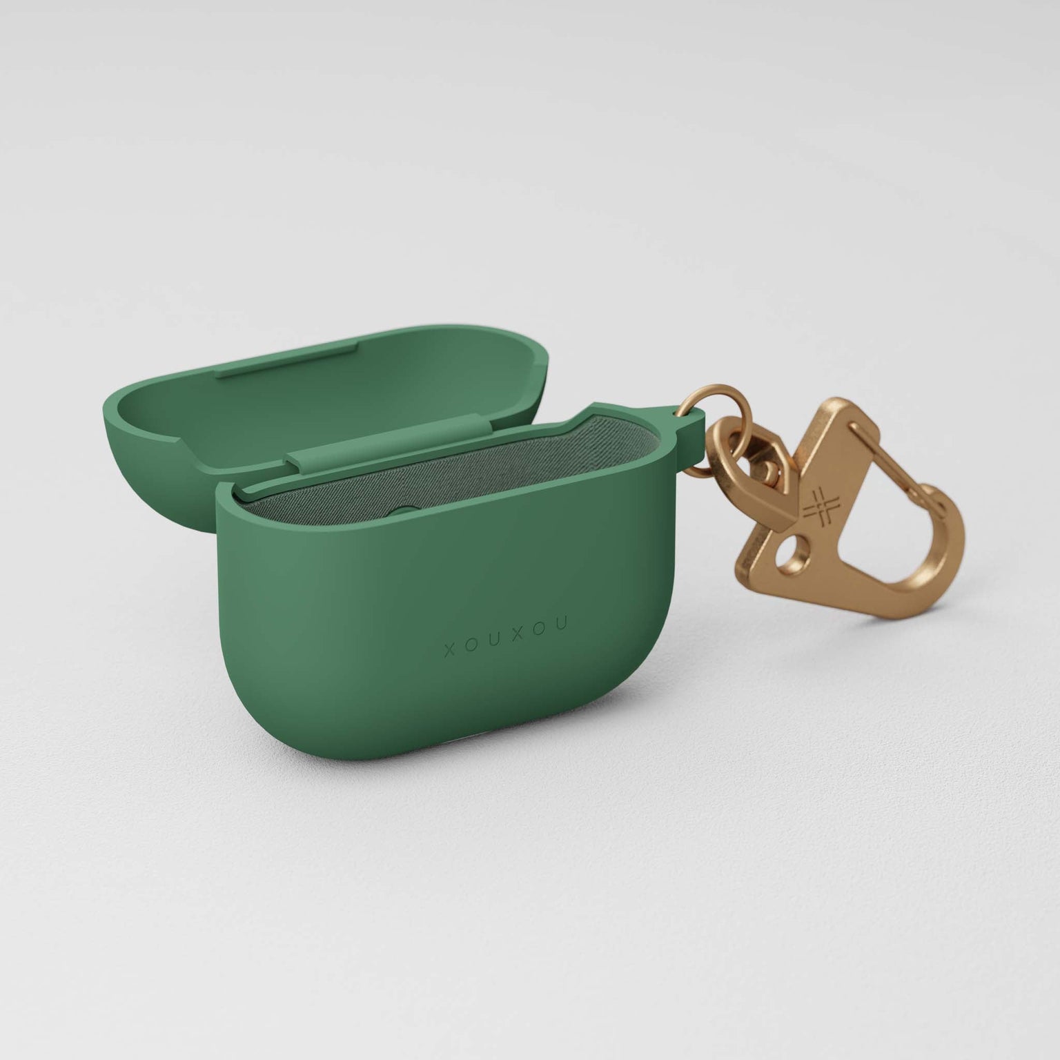 Sage Green AirPods case 3rd (third) generation with golden carabiner | XOUXOU