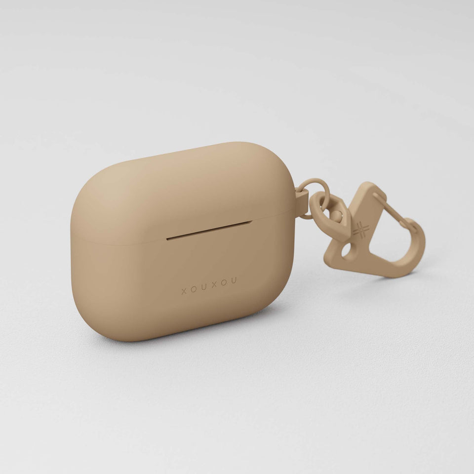 AirPods Pro case in Sand Brown soft-touch finish | XOUXOU
