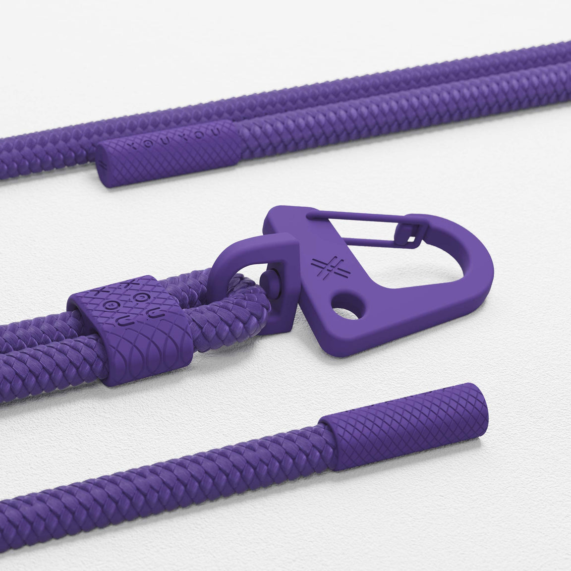 Unicolour Phone Strap with Carabiner in Purple | XOUXOU