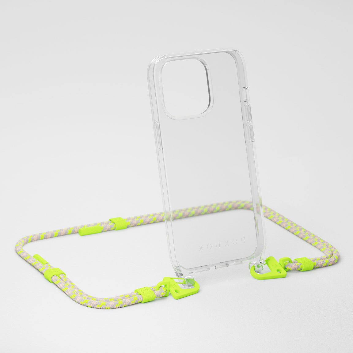 Clear + Neon Camouflage Phone Necklace