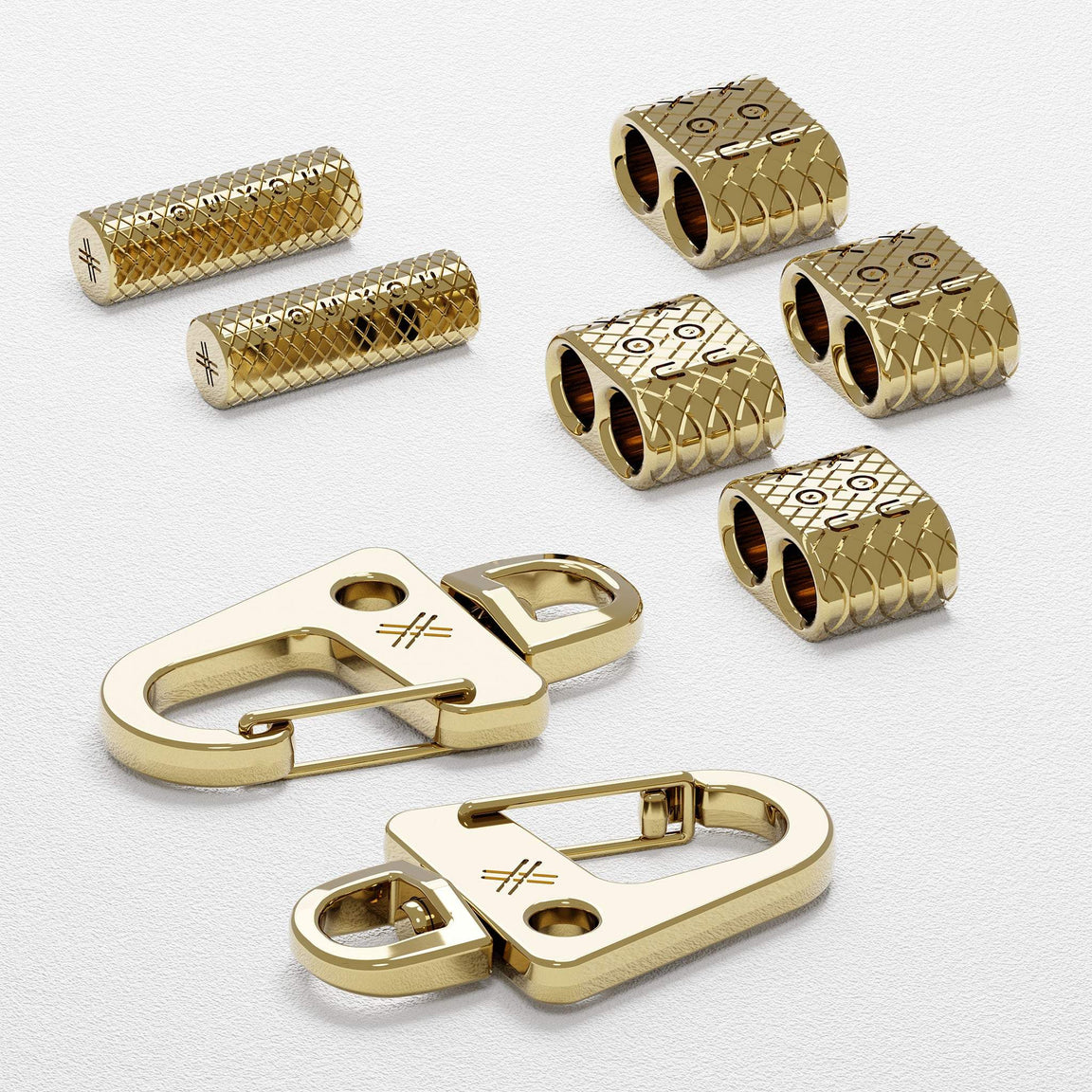 Glossy Gold Carabiner Rope Metal Parts