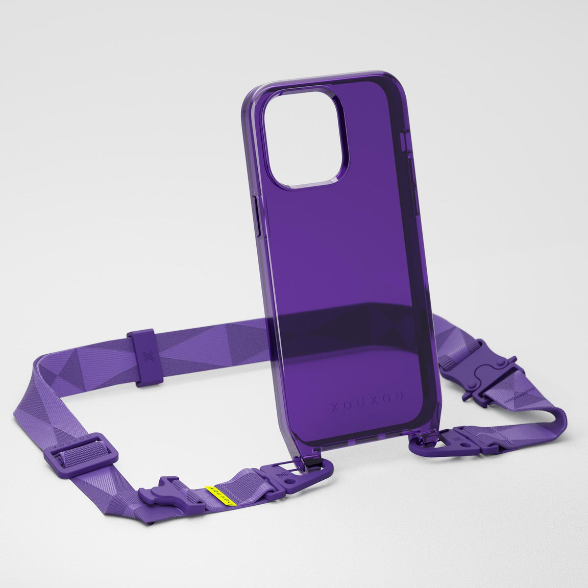 Transparent iPhone 14 Phone Necklace in Purple Lila | XOUXOU