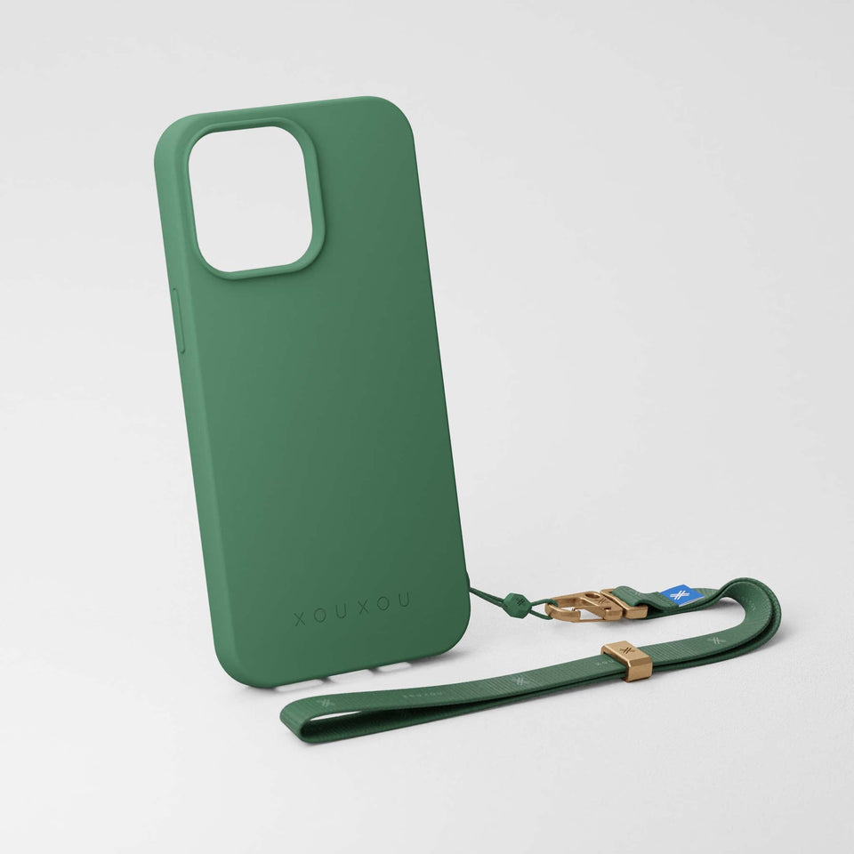 Sage  Green Phone Case with Wrist Strap tone in tone | XOUXOU