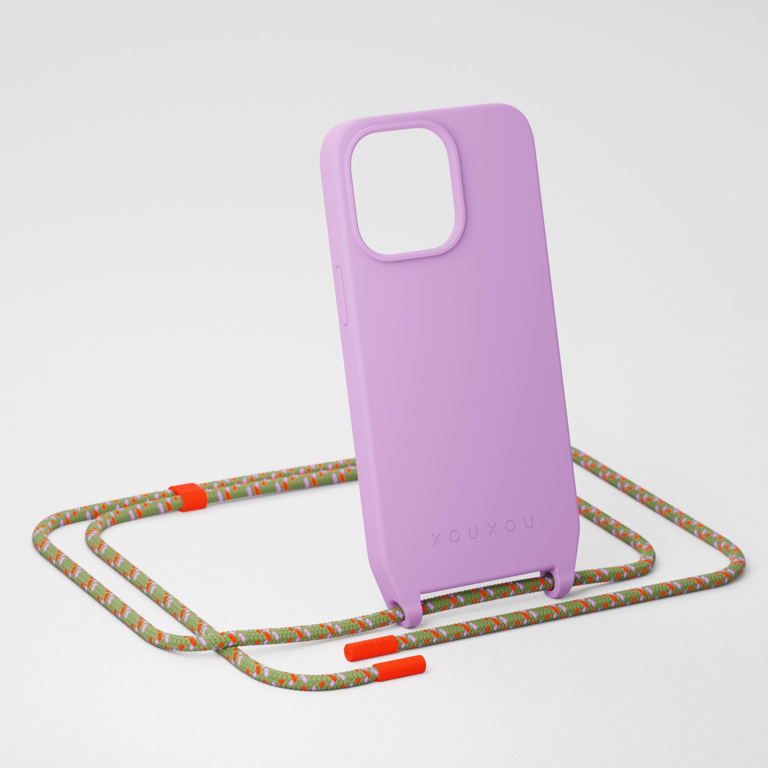 Lilac + Orange Camouflage Phone Necklace