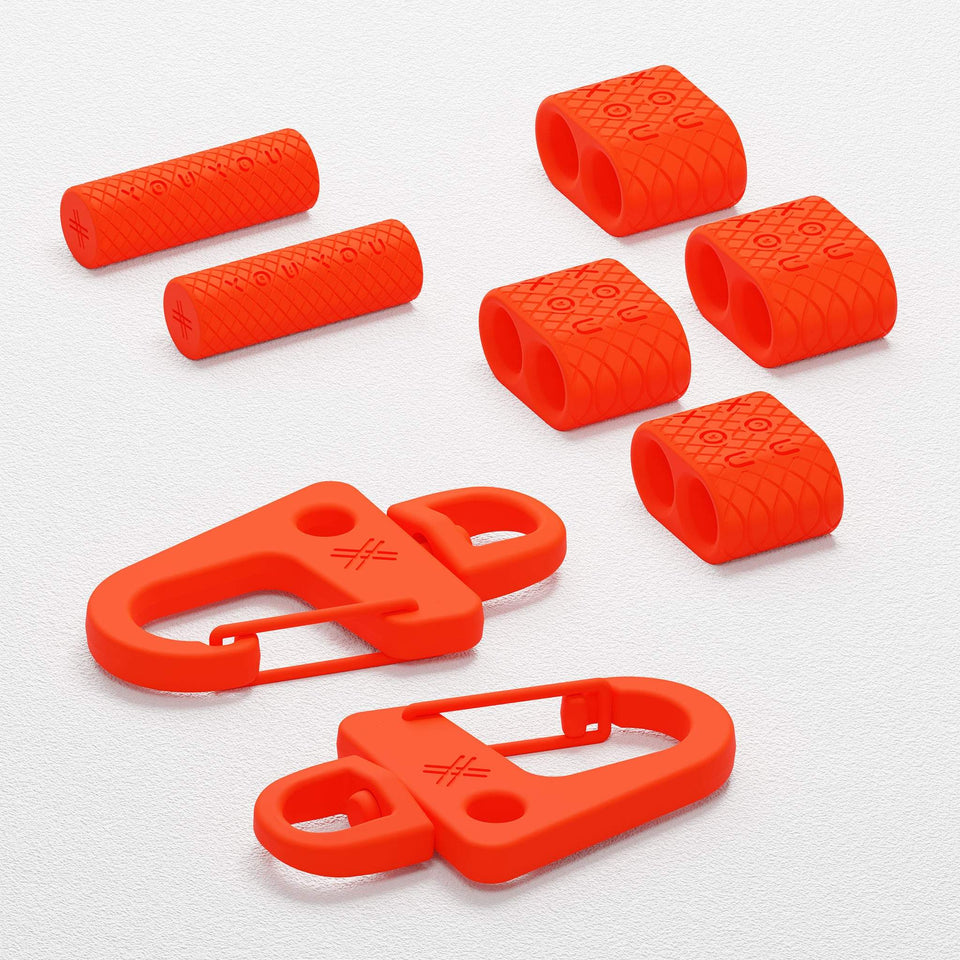 Neon Orange Carabiner Rope Metal Parts