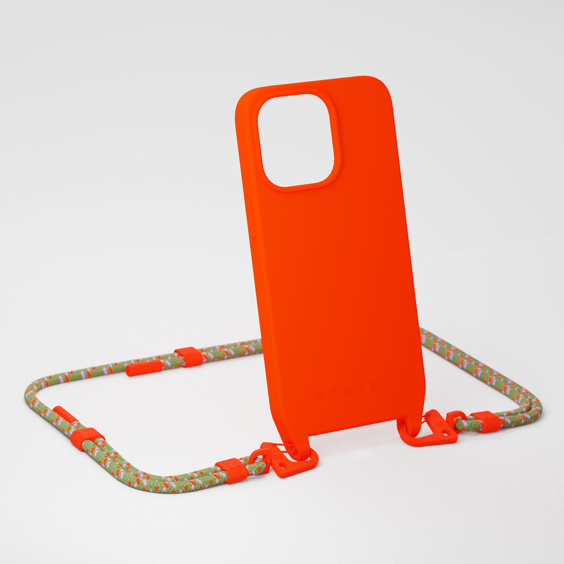 Neon Orange + Orange Camouflage Phone Necklace