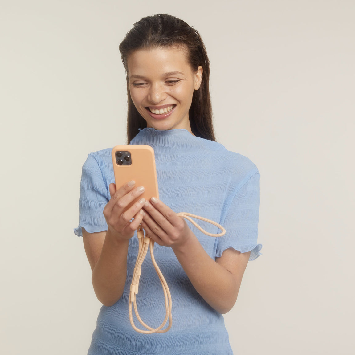 Peach Phone Necklace